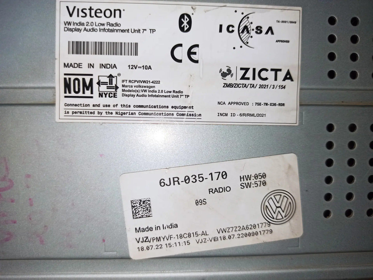 Estereo Pantalla Para Volkswagen Virtus 20-23 Usado Original Negro