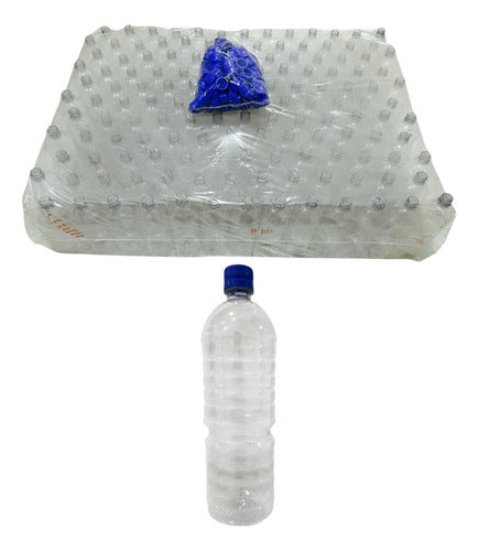 Botellas Plasticas 1l X150 C/tapa-envasar,revender,liquidos Blanco