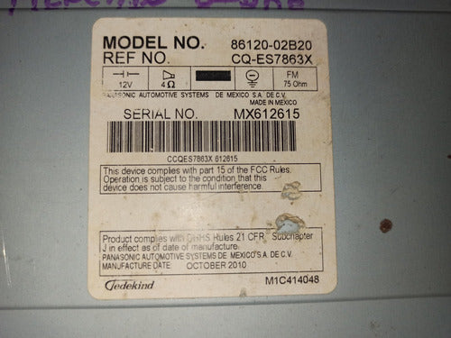 Estéreo Para Toyota Corolla 09-13 Usado Original