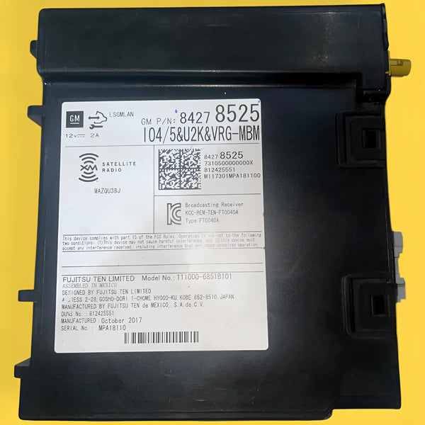 Modulo Control Radio Chevrolet/gmc/buick 14-20 84278525